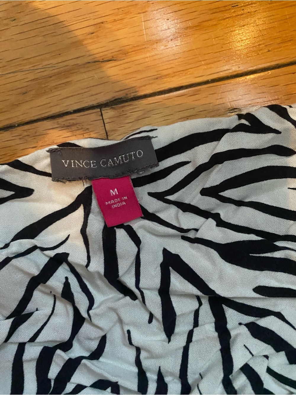 Vince Camuto Black & White Zebra-Print Blouse